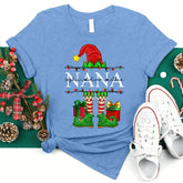 Lofaris Christmas Elf Grandkids Personalized Name T-Shirt